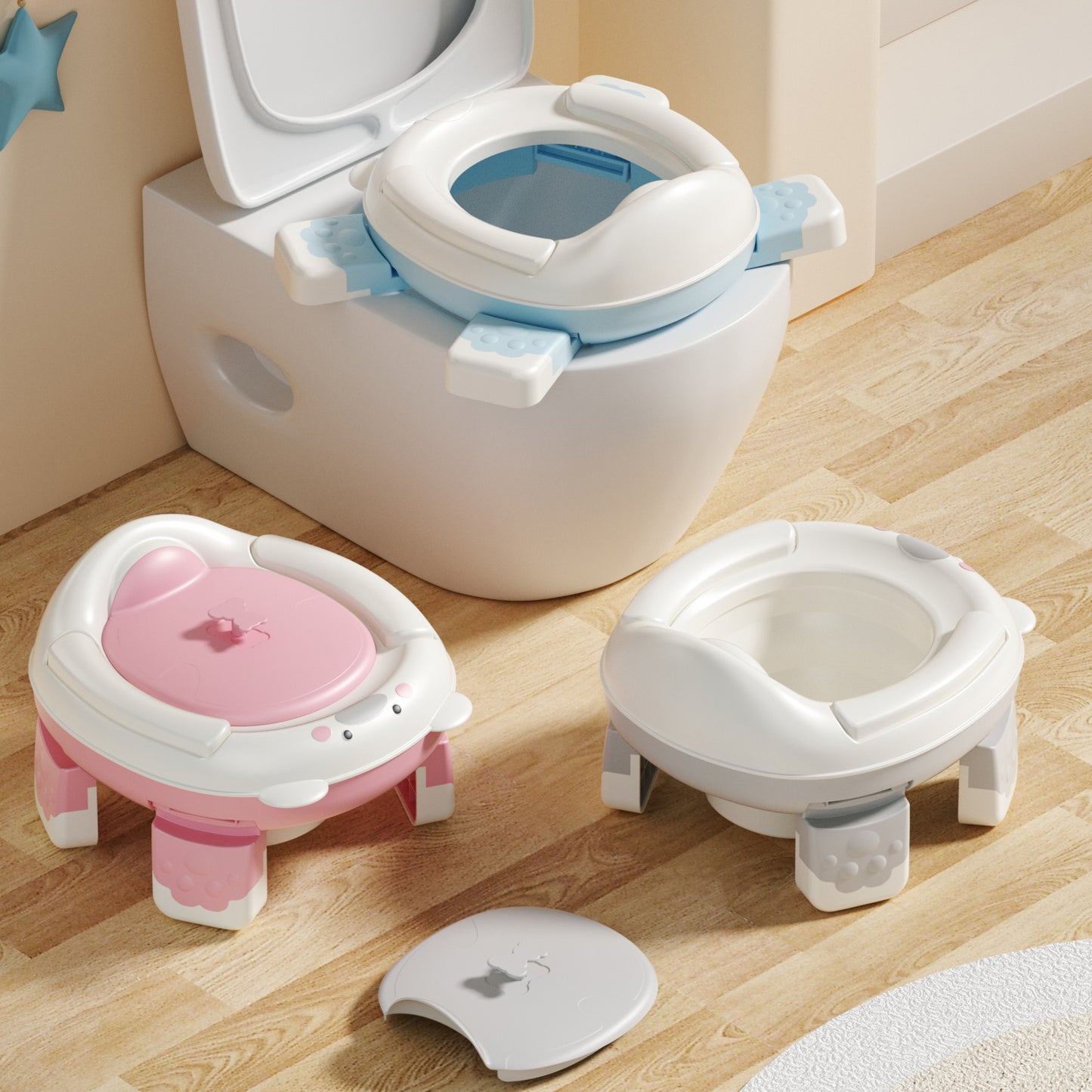 P & K Tragbarer Toilettensitz Reise-Toilette, faltbar und leicht zu reinigen