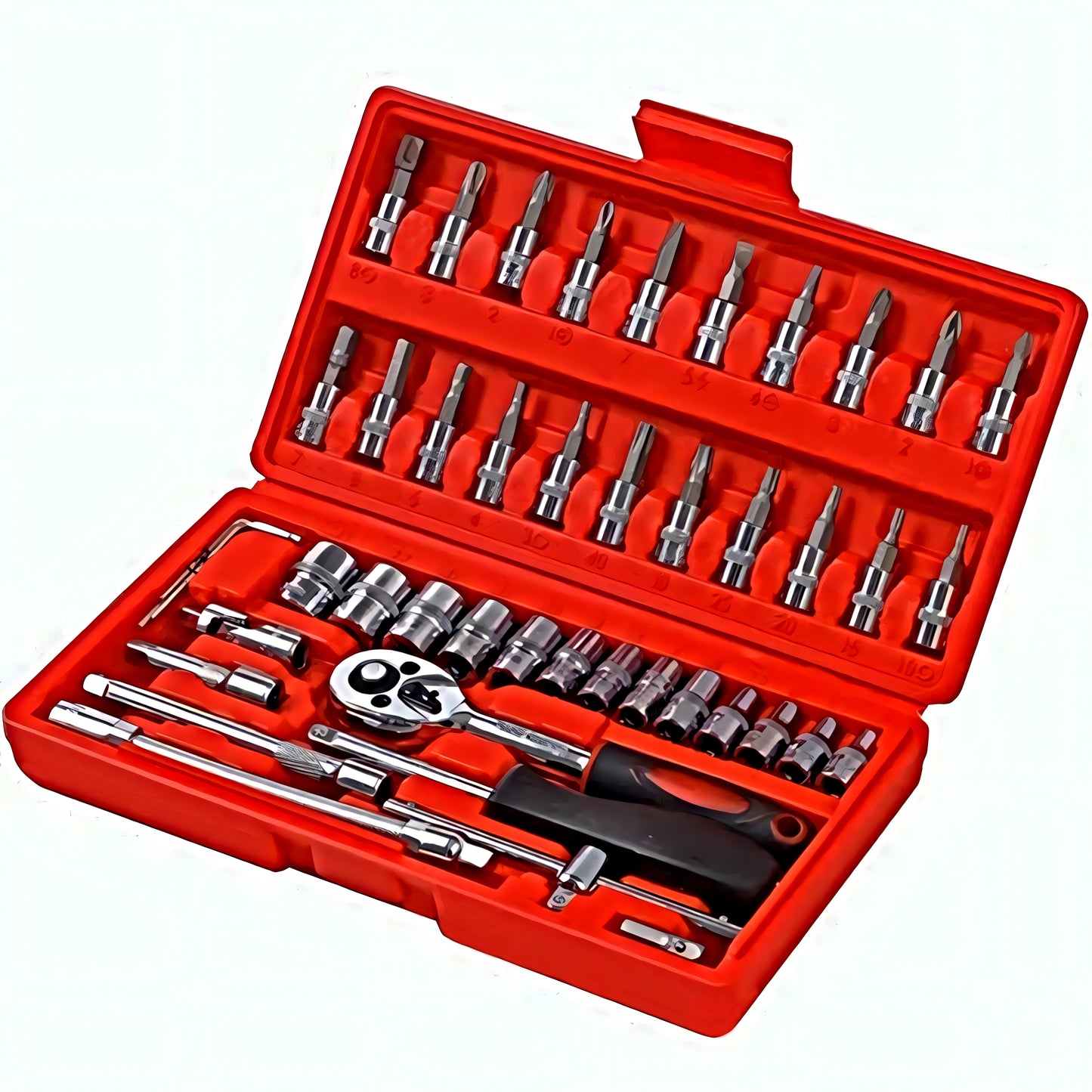 P & K Knarrenkasten mit Knarre und Steckschlüsselsatz 1/4“ – Praktische und Preis-Leistungs-starke Lösung für präzise Schraubarbeiten