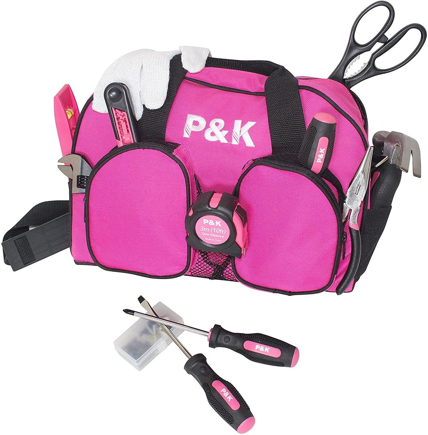 P & K 77-teiliges Werkzeugtasche-Set Werkzeugset in Pink