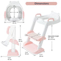 Töpfchentraining-Toilettensitz mit Tritthocker-Leiter Pink
