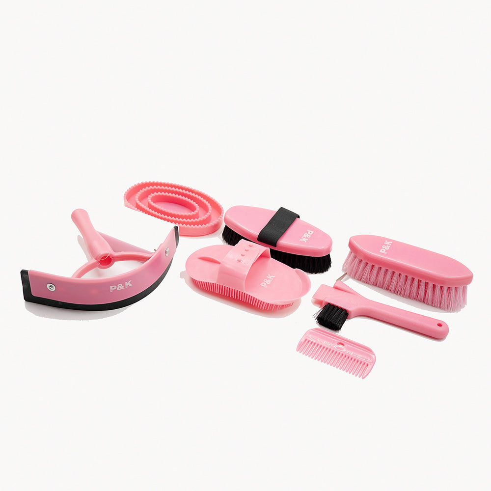 P & K Pferdepflege-Set Werkzeugset Pferd Putzset in Pink in praktischer Tasche  – Alles für die optimale Pflege Ihres Pferdes