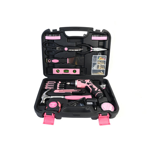 P & K 135-teiliges Werkzeugkoffer-Set in Pink – Alles, was Sie für Reparaturen und DIY-Projekte brauchen!