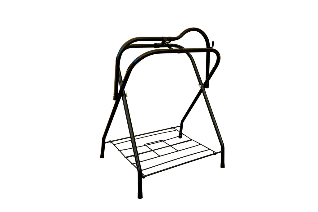 P & K Klappbarer Metall-Sattelständer mit Ablagegitter Sattel Rack Sattel Halter für Pferd & Pony