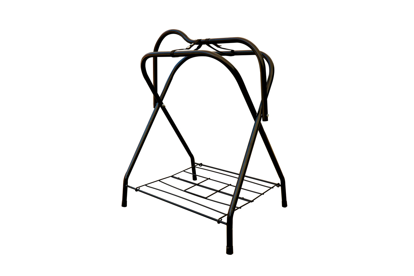 P & K Klappbarer Metall-Sattelständer mit Ablagegitter Sattel Rack Sattel Halter für Pferd & Pony