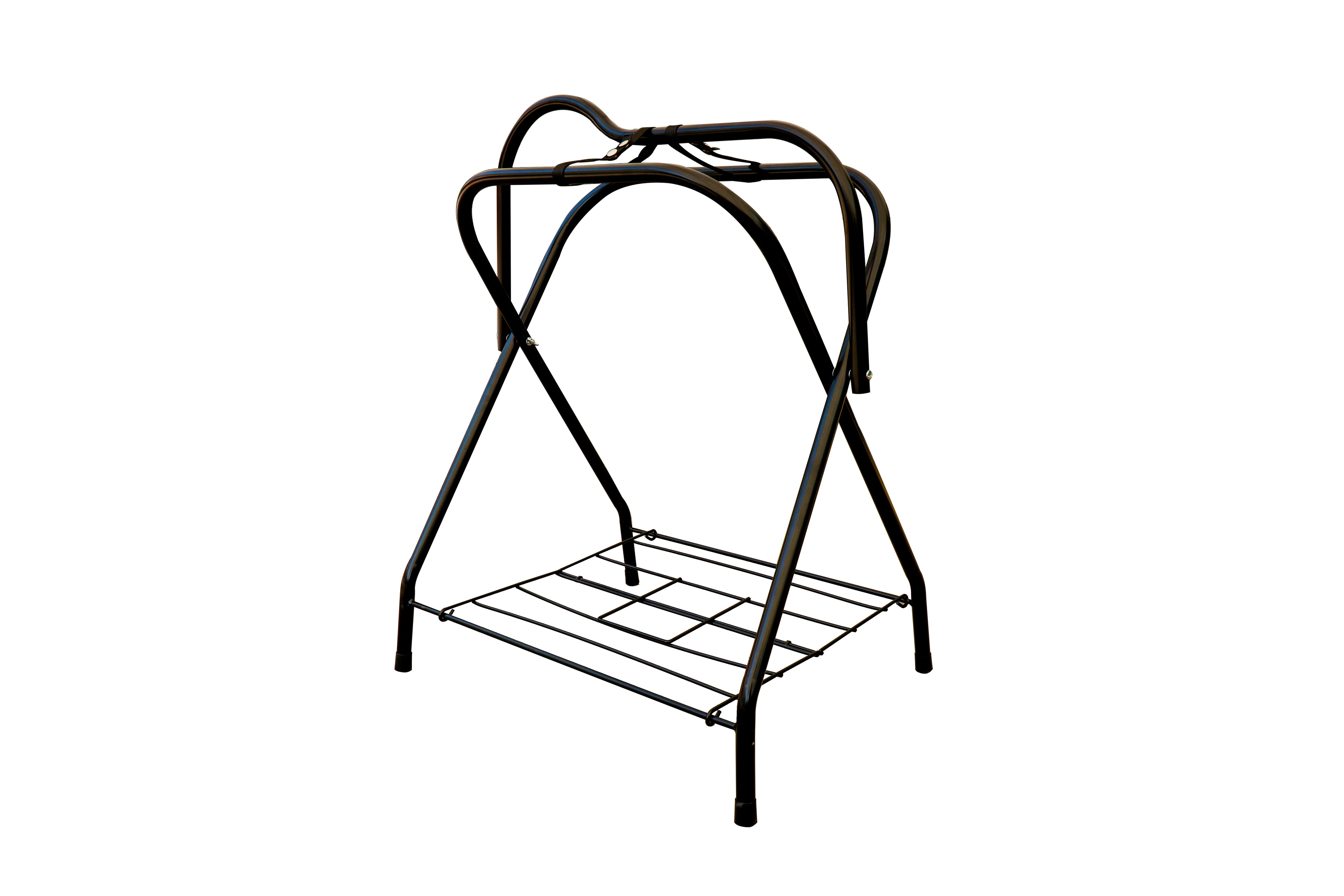 P & K Klappbarer Metall-Sattelständer mit Ablagegitter Sattel Rack Sattel Halter für Pferd & Pony