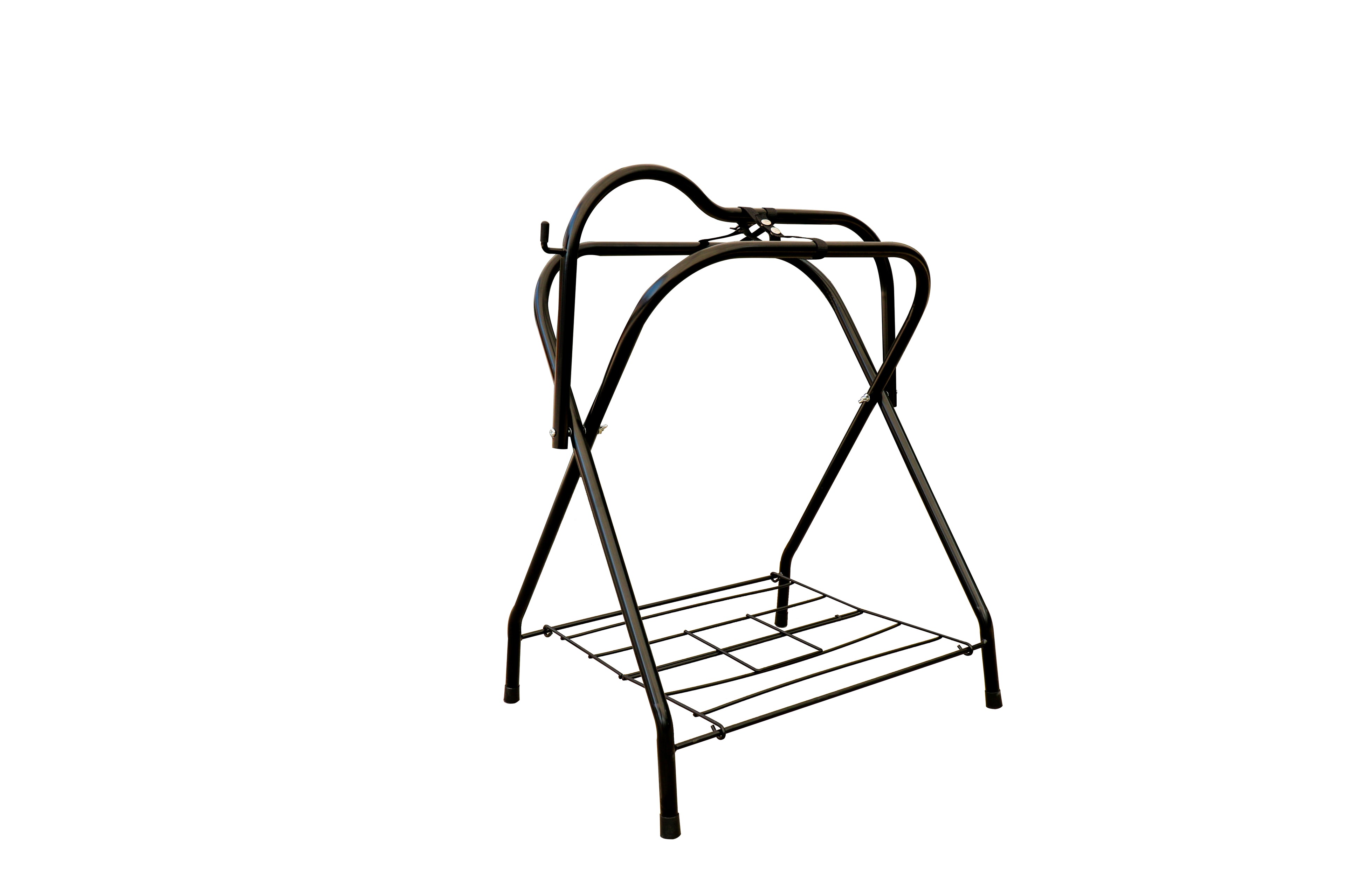 P & K Klappbarer Metall-Sattelständer mit Ablagegitter Sattel Rack Sattel Halter für Pferd & Pony