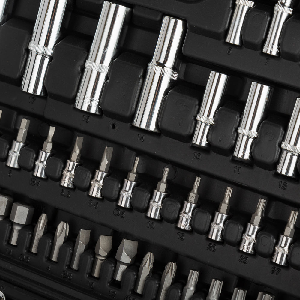 108-teiliges 1/4" & 1/2" Knarrenkasten-Set – Praktisches All-in-One Werkzeugset für vielseitige Anwendungen PHiXWELL
