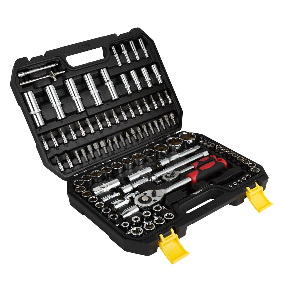 108-teiliges 1/4" & 1/2" Knarrenkasten-Set – Praktisches All-in-One Werkzeugset für vielseitige Anwendungen PHiXWELL