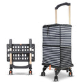 Faltbare Sackkarre mit Tasche, 2in1 Einkaufstrolley & Sackkarre – faltbar, 360° Rollen, Alu-Gestell