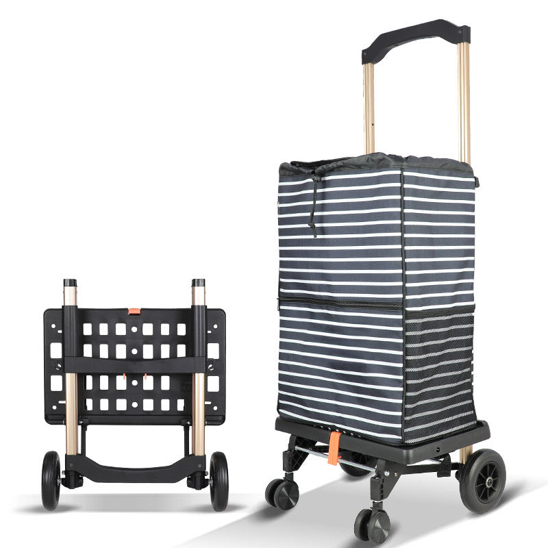 Faltbare Sackkarre mit Tasche,2in1 Einkaufstrolley & Sackkarre – faltbar, 50kg Tragkraft, XL-Räder