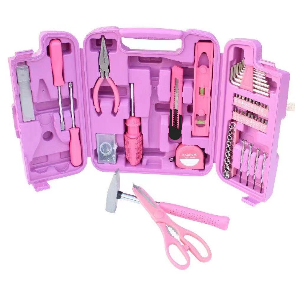 96-teiliges Pinkes Werkzeugset mit Stil – Das ideale Set für Haushalt, Reparaturen & DIY-Projekte mit modischem Design und vielseitigen Funktionen