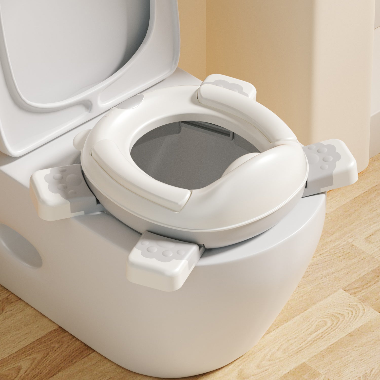 Töpfchentraining Tragbarer Toilettensitz Reise-Toilette, faltbar und leicht zu reinigen Grau