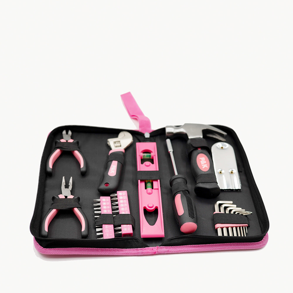 35-teiliges Werkzeugset im praktischen Etui in Pink P & K