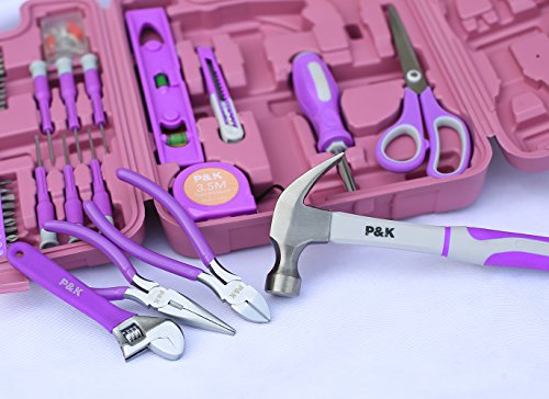 75 Teiliges Werkzeugset Werkzeugkoffer in Pink-Lila P & K