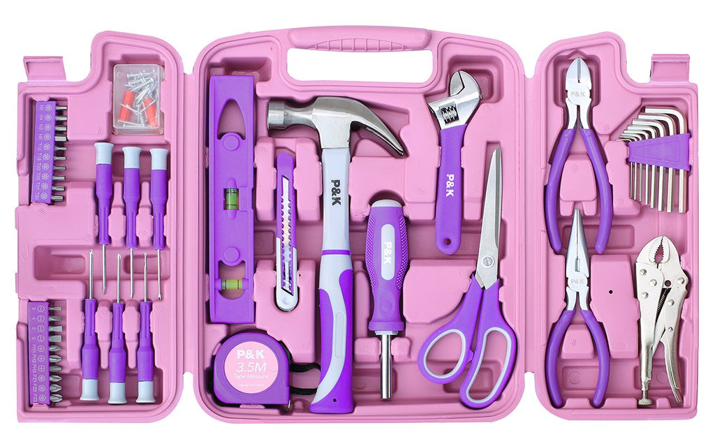 75 Teiliges Werkzeugset Werkzeugkoffer in Pink-Lila P & K