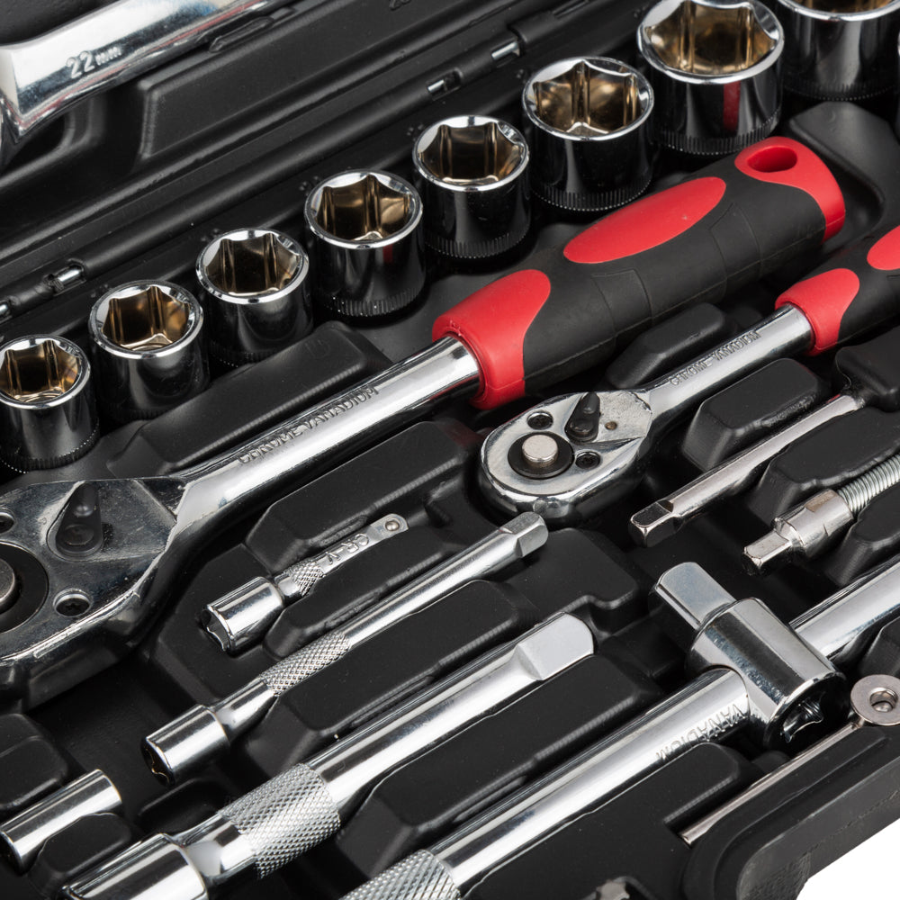 82-teiliges Knarrenkasten-Set 1/2" & 1/4" – Praktisches Set für vielseitige Schraubarbeiten PHiXWELL