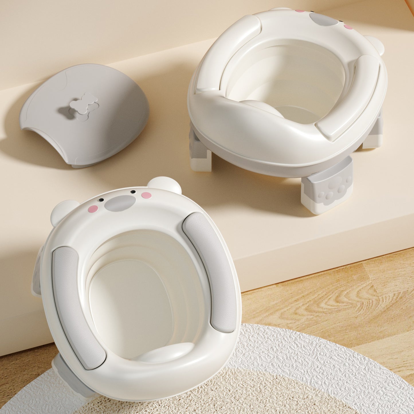 P & K Tragbarer Toilettensitz Reise-Toilette, faltbar und leicht zu reinigen