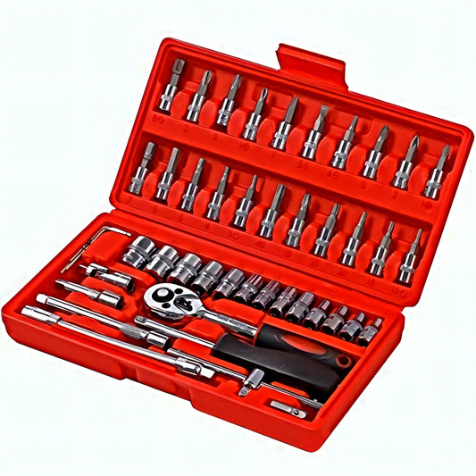 P & K Knarrenkasten mit Knarre und Steckschlüsselsatz 1/4“ – Praktische und Preis-Leistungs-starke Lösung für präzise Schraubarbeiten