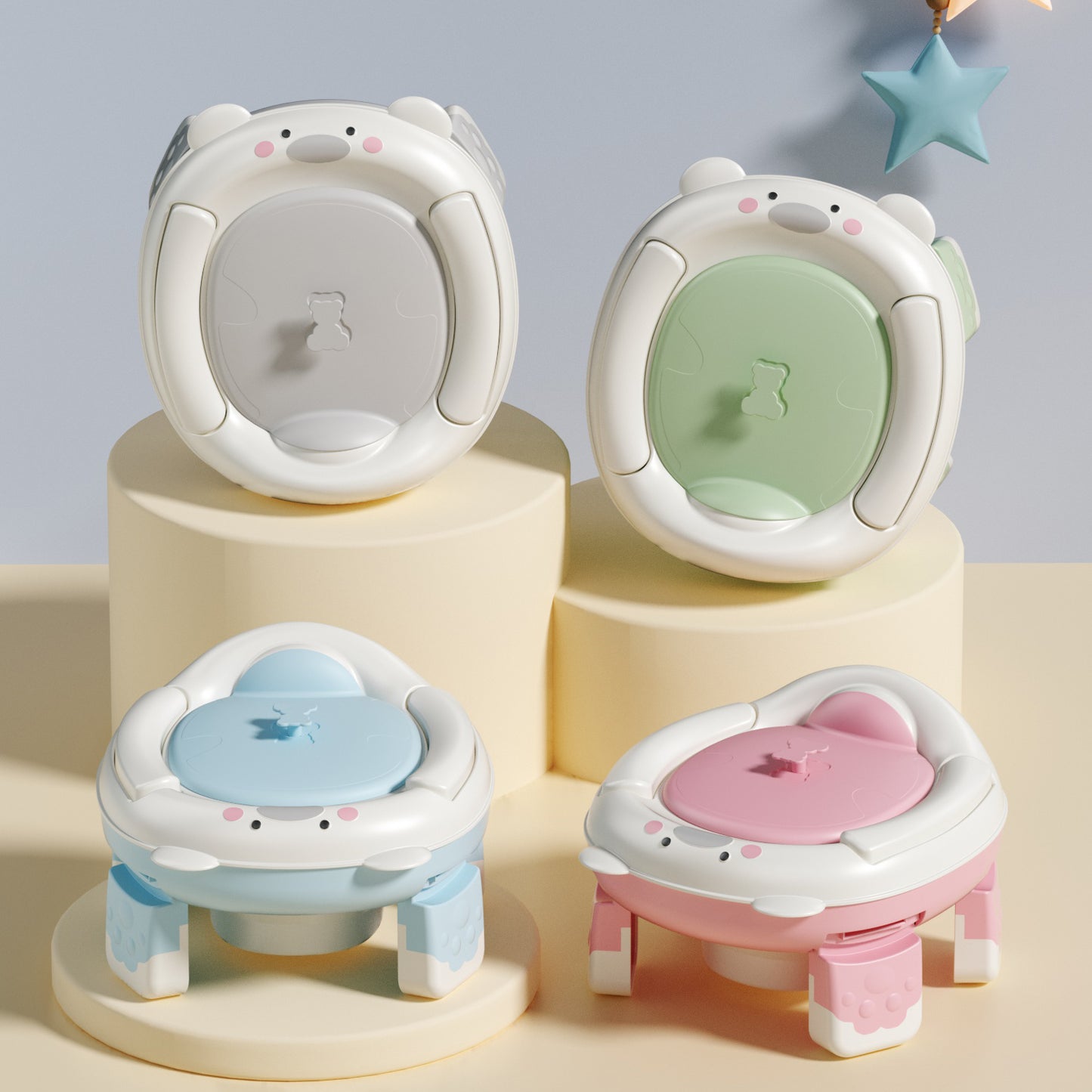 P & K Tragbarer Toilettensitz Reise-Toilette, faltbar und leicht zu reinigen