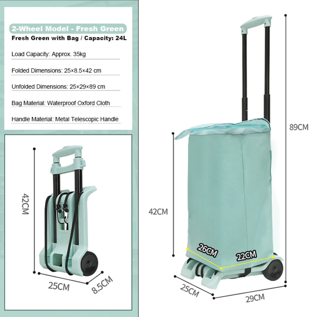 Faltbare Sackkarre mit Tasche -2 Räder Gepäckwagen & Transportkarre