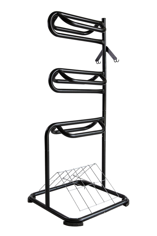 P & K 3-Stufiges Sattelregal schwarz Sattel Rack 3-Tier Ständer – Pferd & Pony Sattelhalter für optimale Aufbewahrung