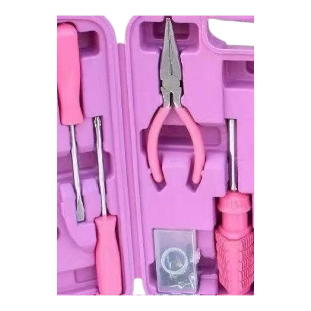 96-teiliges Pinkes Werkzeugset mit Stil – Das ideale Set für Haushalt, Reparaturen & DIY-Projekte mit modischem Design und vielseitigen Funktionen