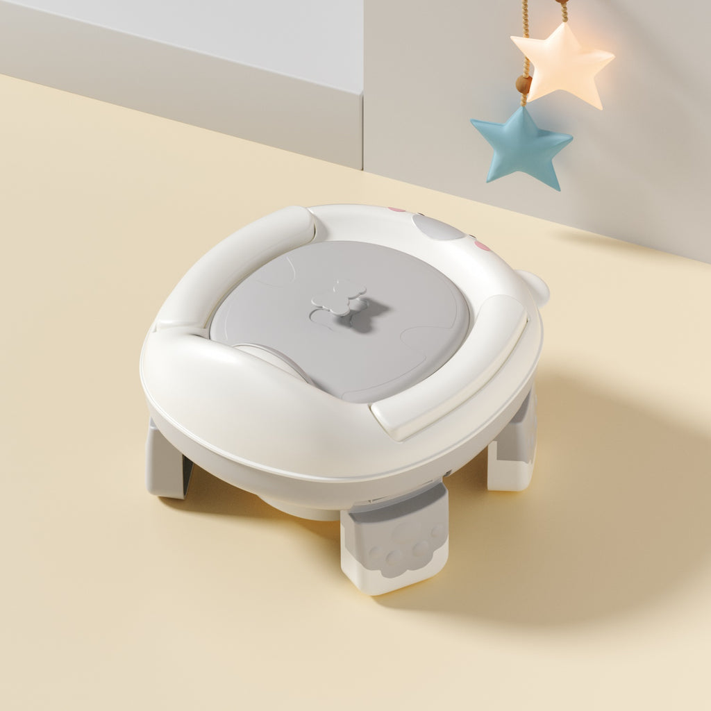 Töpfchentraining Tragbarer Toilettensitz Reise-Toilette, faltbar und leicht zu reinigen Grau