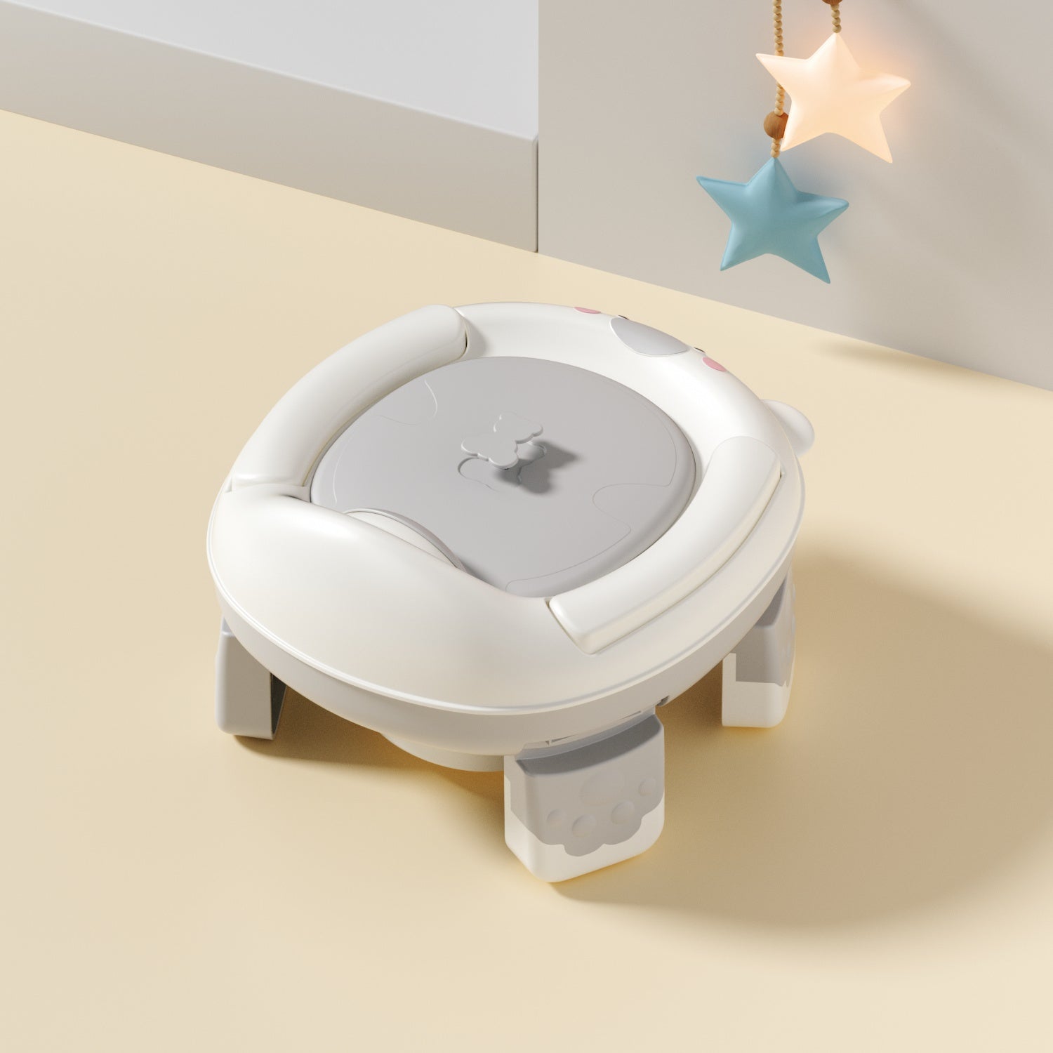 Töpfchentraining Tragbarer Toilettensitz Reise-Toilette, faltbar und leicht zu reinigen Grau